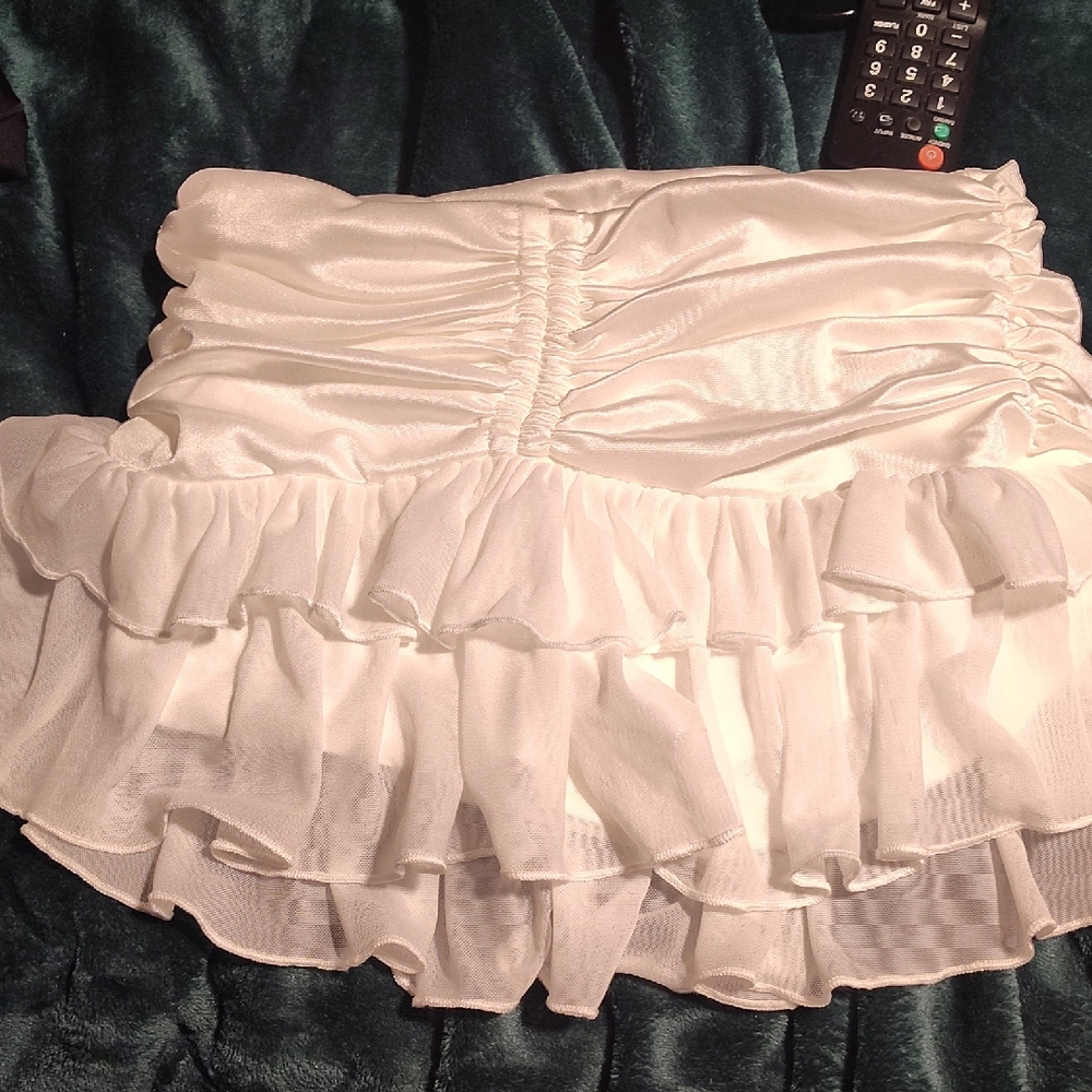SHEIN Pink Bubble Mini Skirt Ruched Ruffled